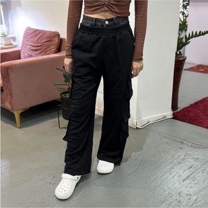 Women's Black Cargo Joggers